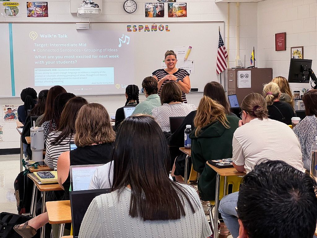 Person speaking to audience